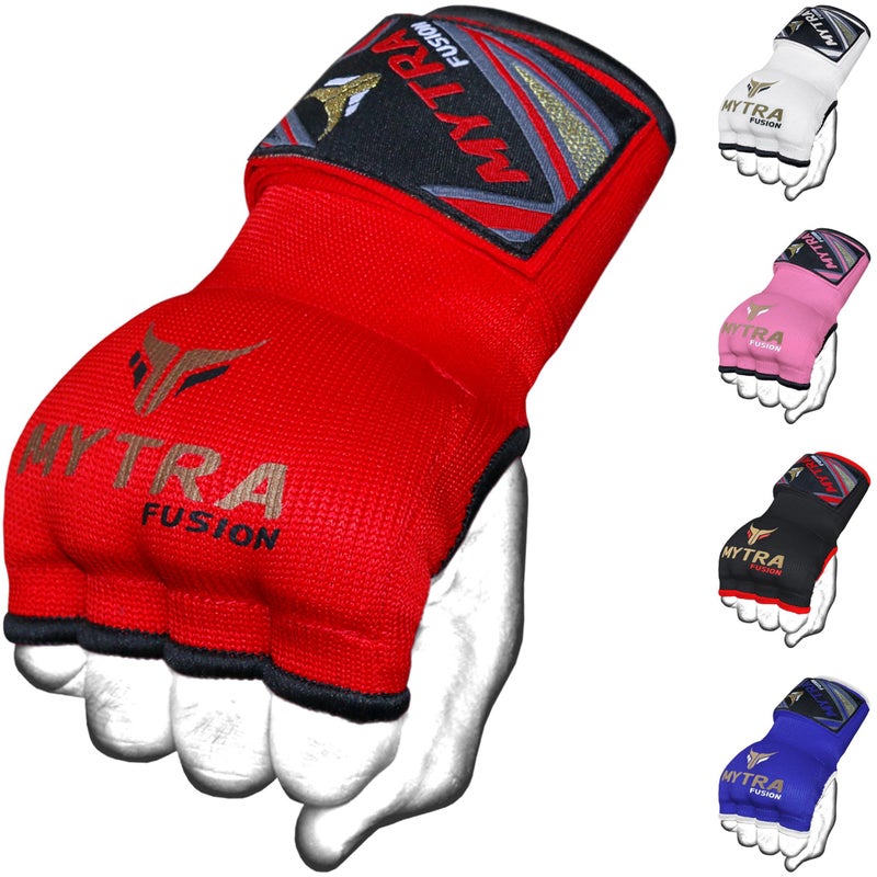 Mytra Fusion Kids Hybrid Boxing Inner Gloves Punching Boxing MMA Muay Thai Gym Workout Gel Inner Gloves Elasticated Padded Fist Under Mitts Protection Fist Knuckle Wrist Wrap (Comes in Pairs) - Image 1